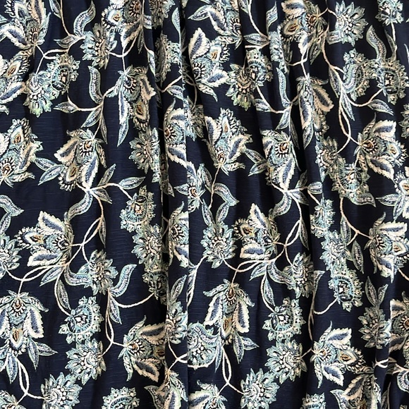 J. Jill Midnight Blue and Ivory Floral Midi Dress - Picture 7 of 7